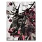 Crafted Creations Black and Pink Christmas Reindeer Rectangular Wall Art Decor 40" x 30"